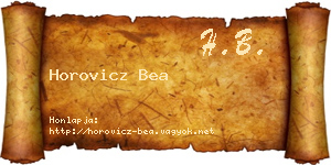Horovicz Bea névjegykártya